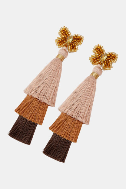 Triple-Layer Tassel Dangle Earrings