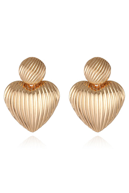 Zinc Alloy Ribbed Earrings