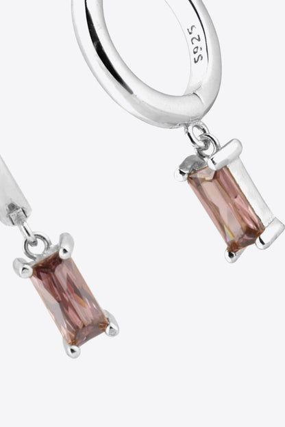 Zircon Huggie Drop Earrings