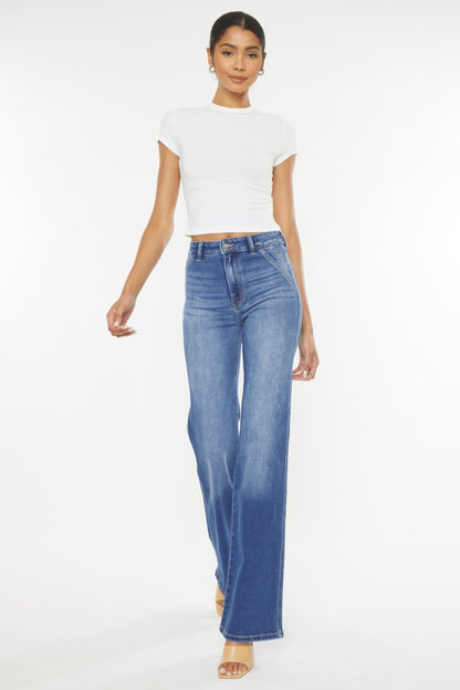 Kancan Ultra High Waist Gradient Flare Jeans