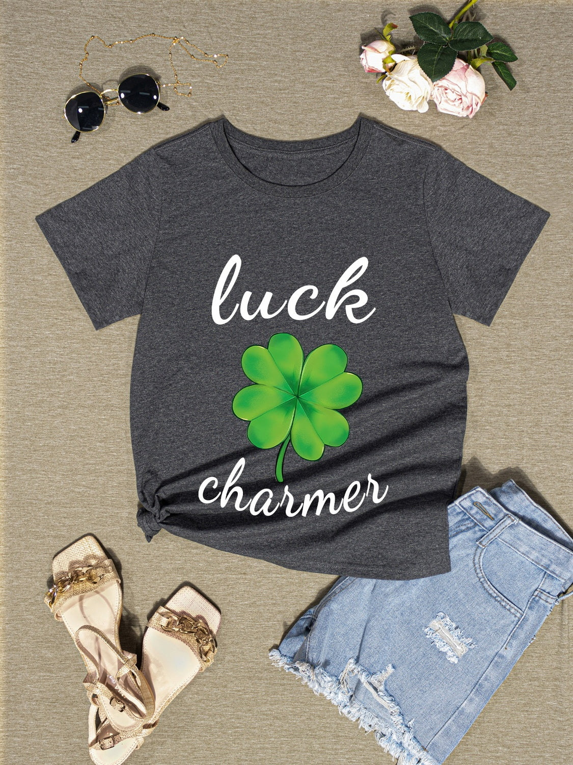 LUCK CHARMER Round Neck T-Shirt