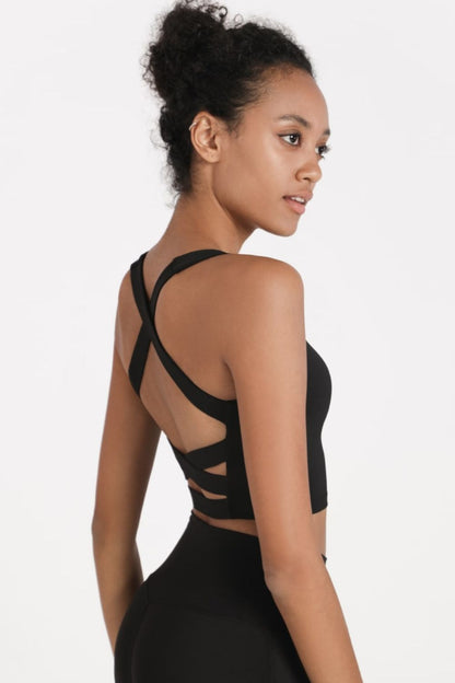 Crisscross Open Back Cropped Sports Cami