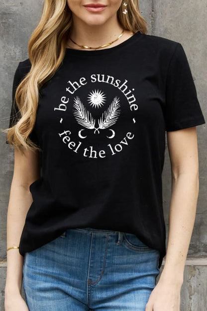 Simply Love Simply Love Full Size BE THE SUNSHINE FEEL THE LOVE Graphic Cotton Tee