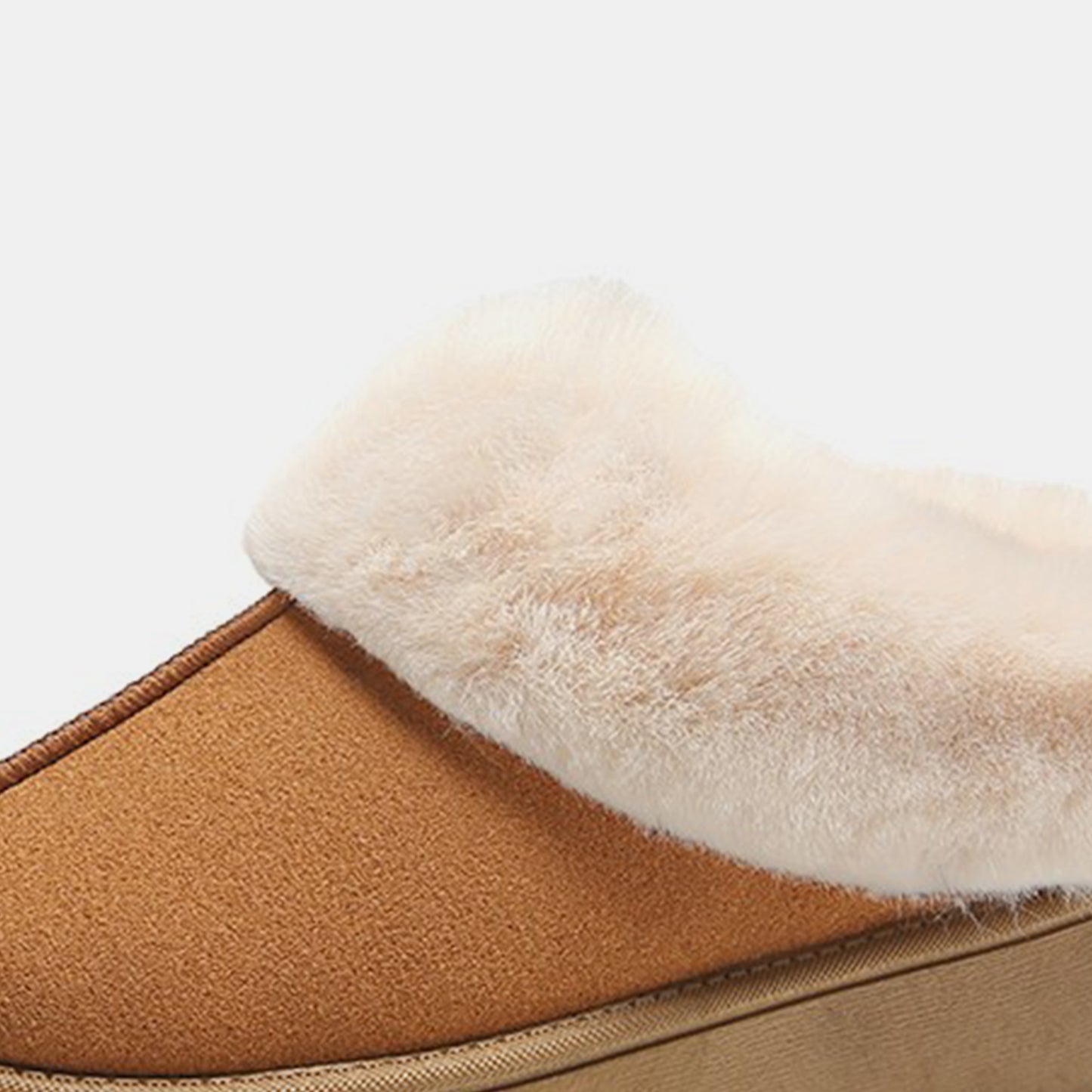 Furry Chunky Platform Slippers