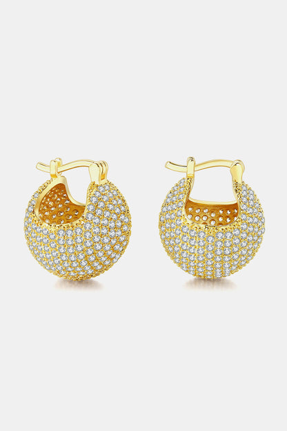 Inlaid Cubic Zirconia Brass Earrings