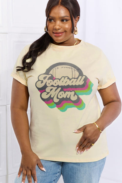 Simply Love Full Size FOOTBALL MOM Graphic Cotton Tee