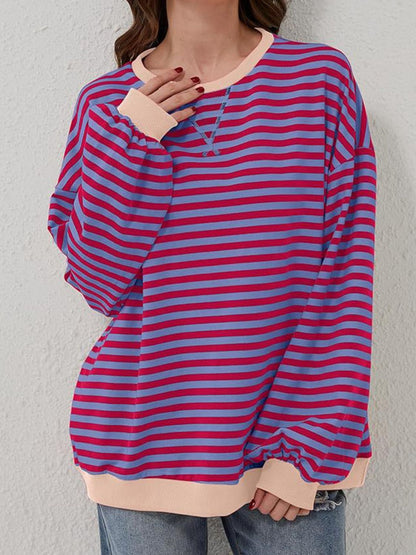 Striped Round Neck Long Sleeve T-Shirt