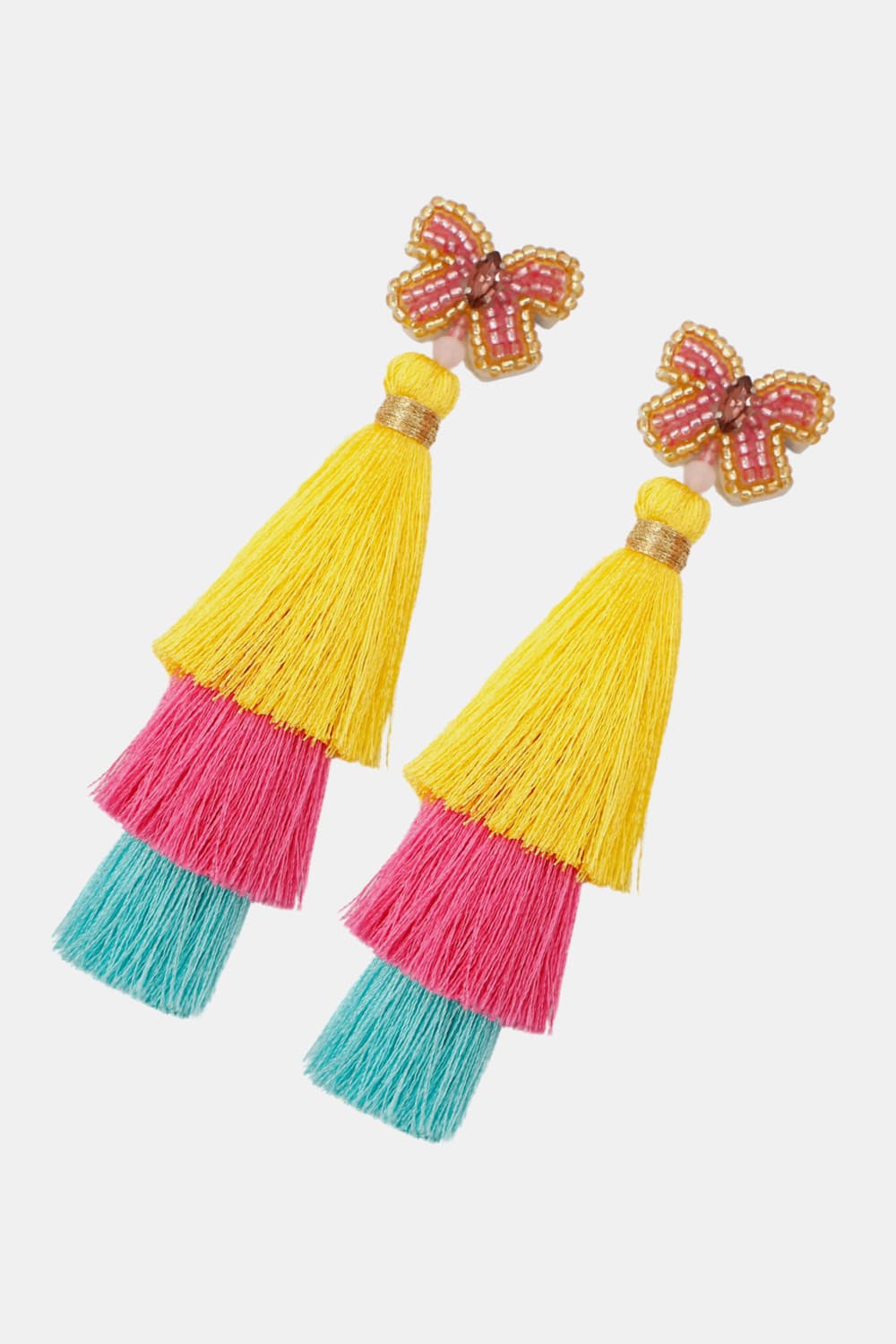 Triple-Layer Tassel Dangle Earrings