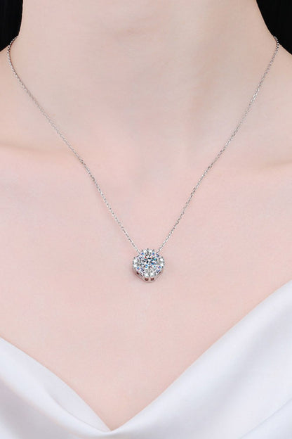 Geometric Moissanite Pendant Chain Necklace