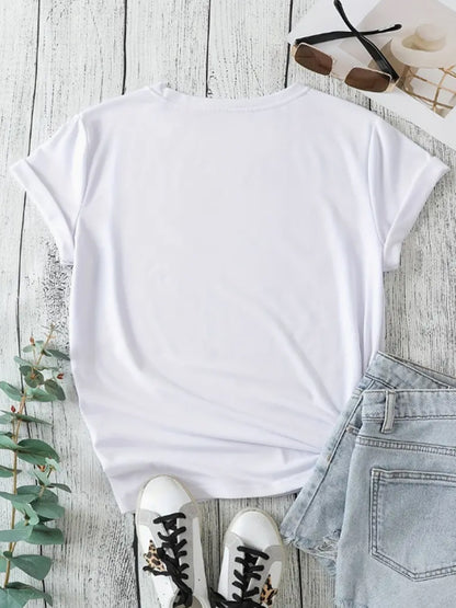 Graphic Round Neck Short Sleeve T-Shirt