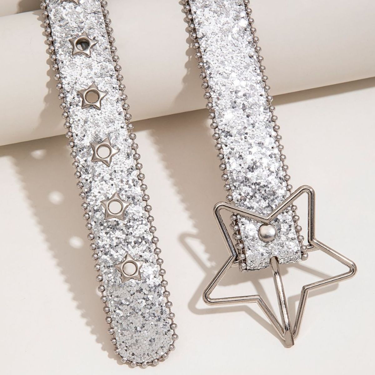 PU Leather Star Shape Buckle Belt