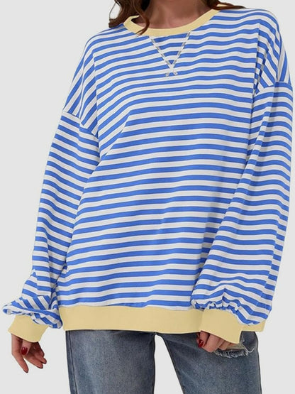 Striped Round Neck Long Sleeve T-Shirt