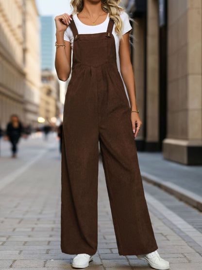 Square Neck Wide Strap Overalls