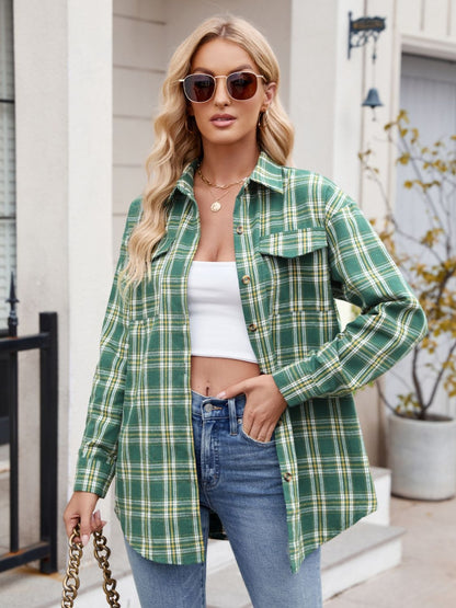 Plaid Button Up Long Sleeve Shirt