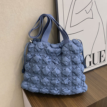 Drawstring Quilted Shoulder Bag