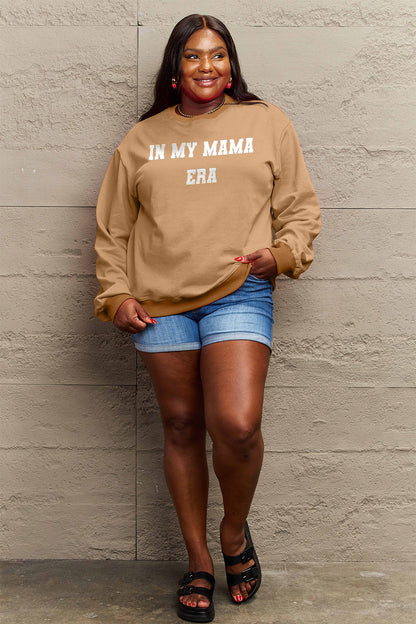 Simply Love Full Size IN MY MAMA EAR Graphic Sweatshirt