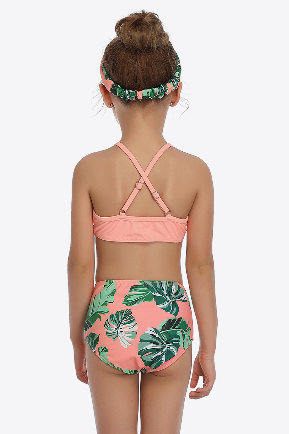 Botanical Print Ruffled Two-Piece Swim Set