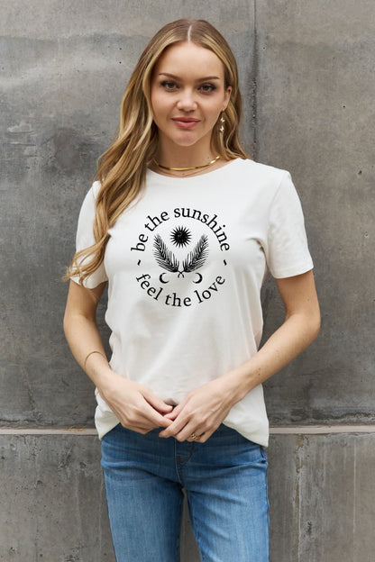 Simply Love Simply Love Full Size BE THE SUNSHINE FEEL THE LOVE Graphic Cotton Tee