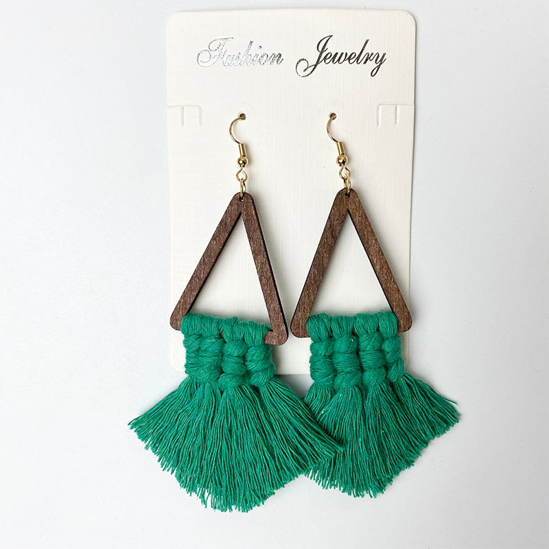 Tassel Detail Geometric Earrings