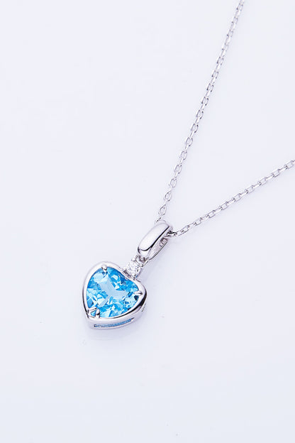 Topaz Heart Pendant Necklace