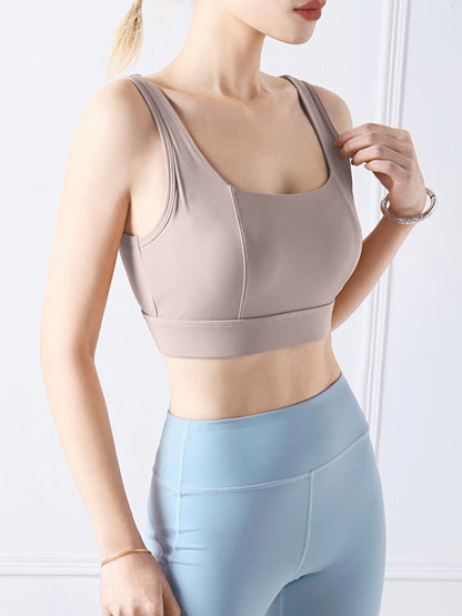 Square Neck Wide Strap Active Bra