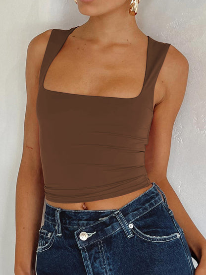 Square Neck Wide Strap Tank