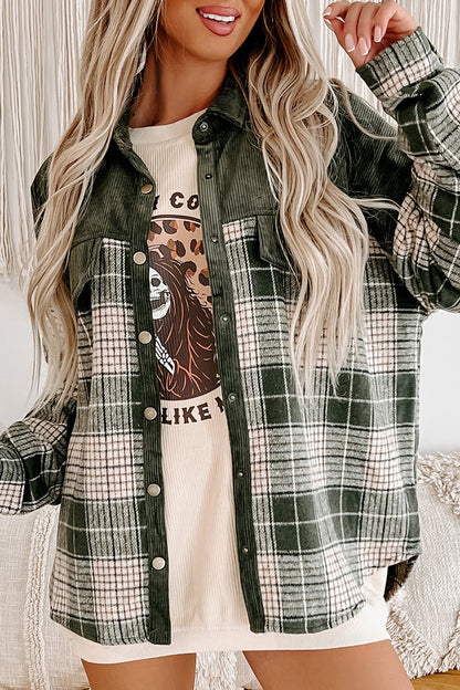 Plaid Button Up Long Sleeve Jacket