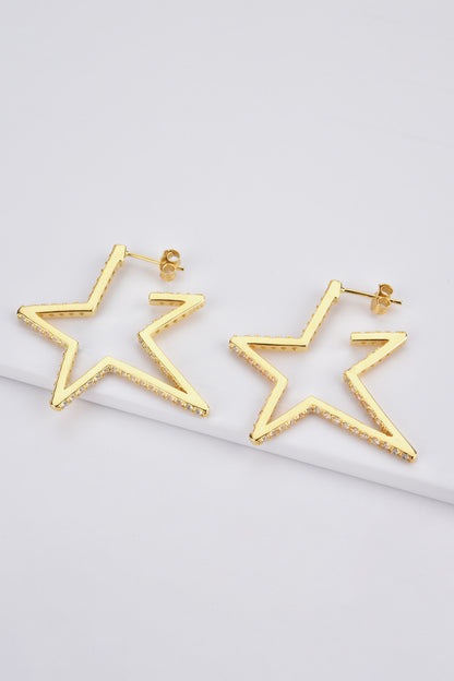 Zircon Star 925 Sterling Silver Earrings