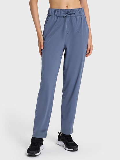 Drawstring Sport Pants with Pockets