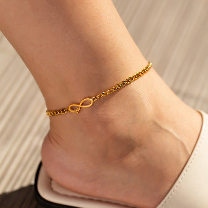 Titanium Steel Infinity Anklet Bracelet