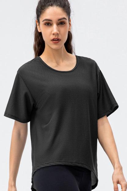 Round Neck Short Sleeve Active Tee