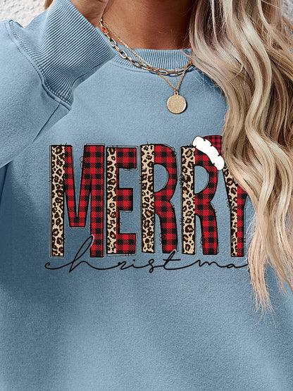 MERRY CHRISTMAS Round Neck Long Sleeve Sweatshirt