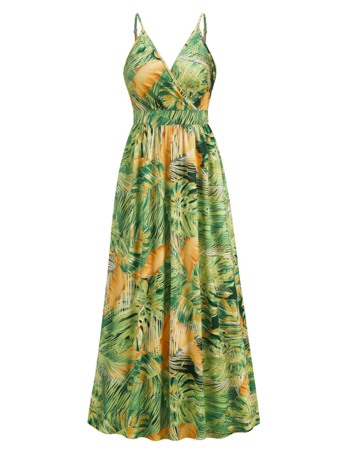 Printed Surplice Spaghetti Strap Dress