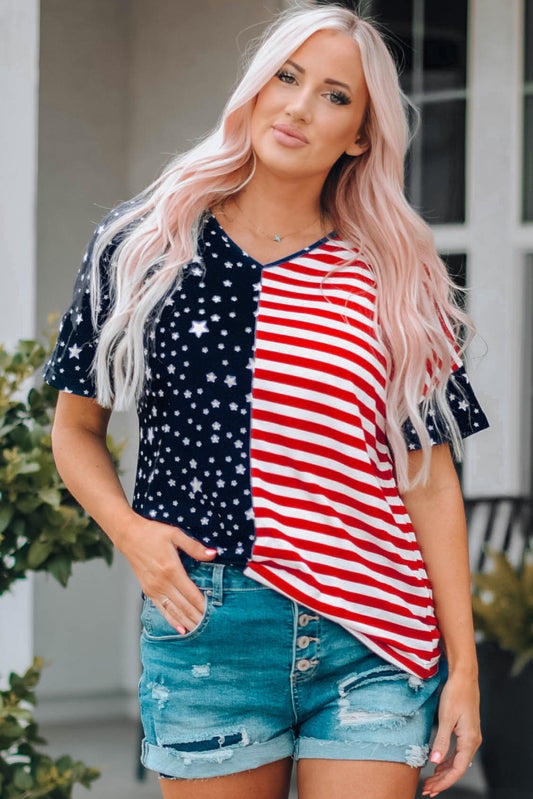 Stars and Stripes V-Neck Tee