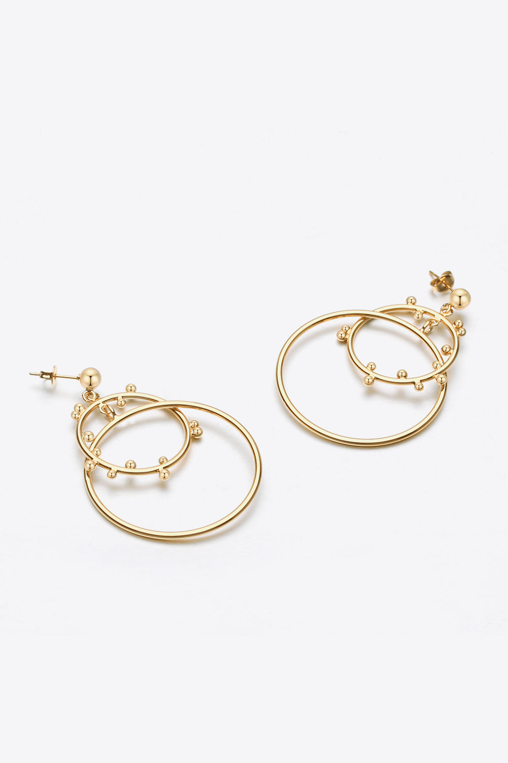 18K Gold-Plated Double Hoop Drop Earrings