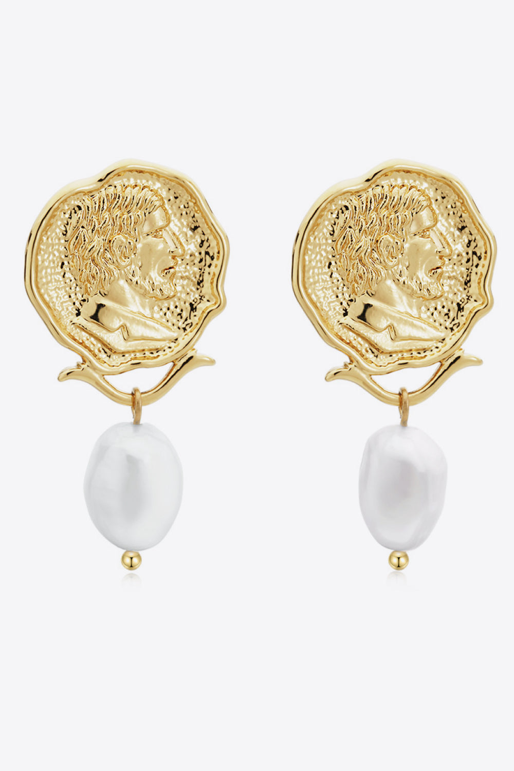 Gold-Plated Pearl Drop Earrings