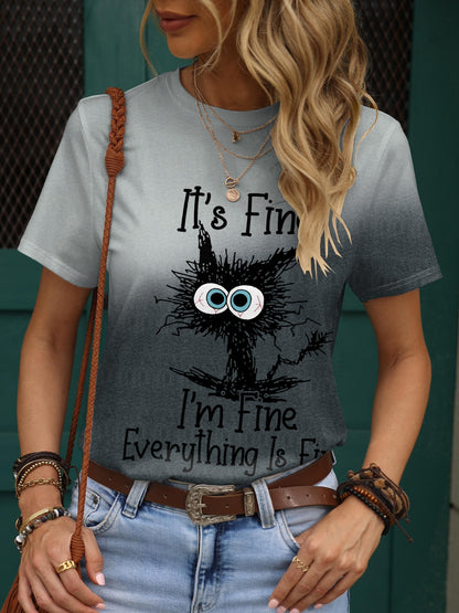 Plus Size IT'S FINE I'M FINE EVERYTHING IS FINE Round Neck T-Shirt