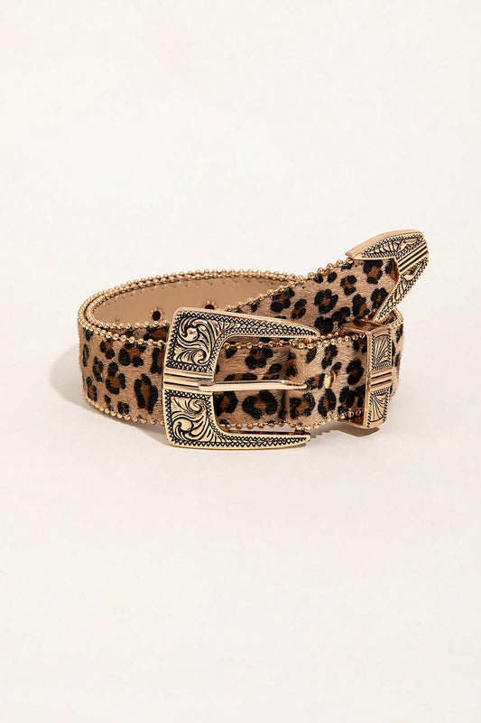 Leopard PU Leather Belt