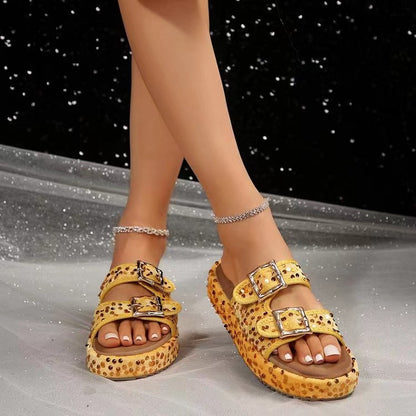 Sequin Trim Open Toe Sandals