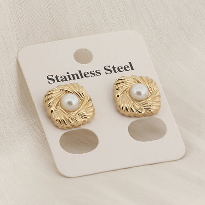 Stainless Steel Geometric Stud Earrings