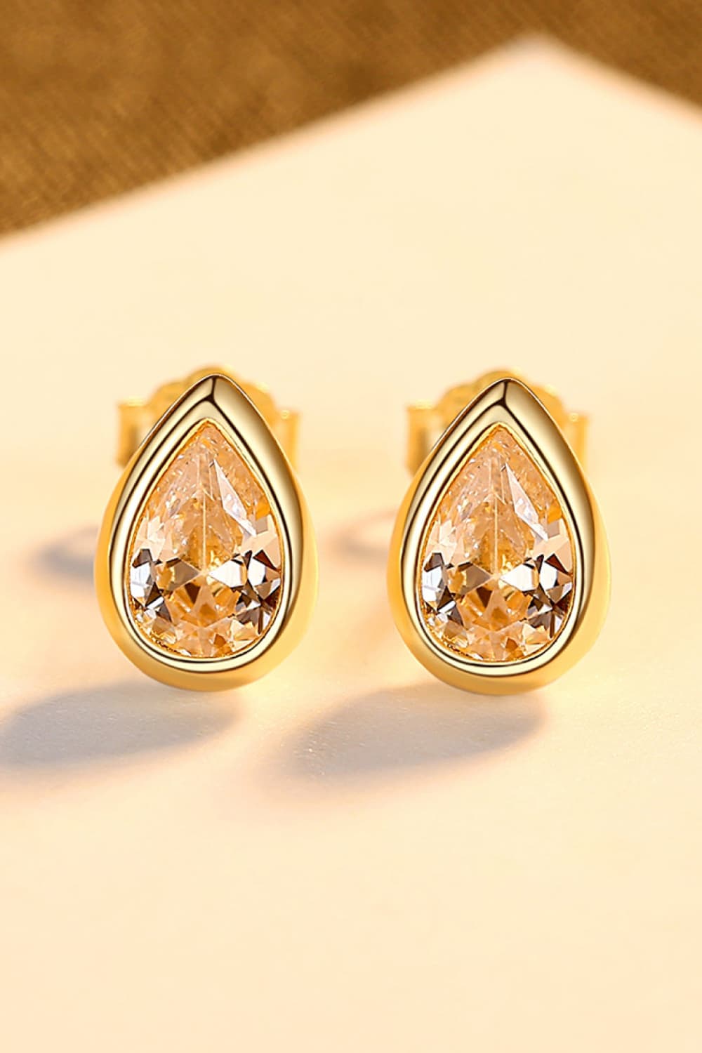 Zircon Teardrop 925 Sterling Silver Stud Earrings