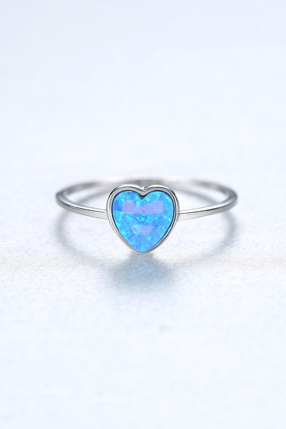 Opal Heart 925 Sterling Silver Ring