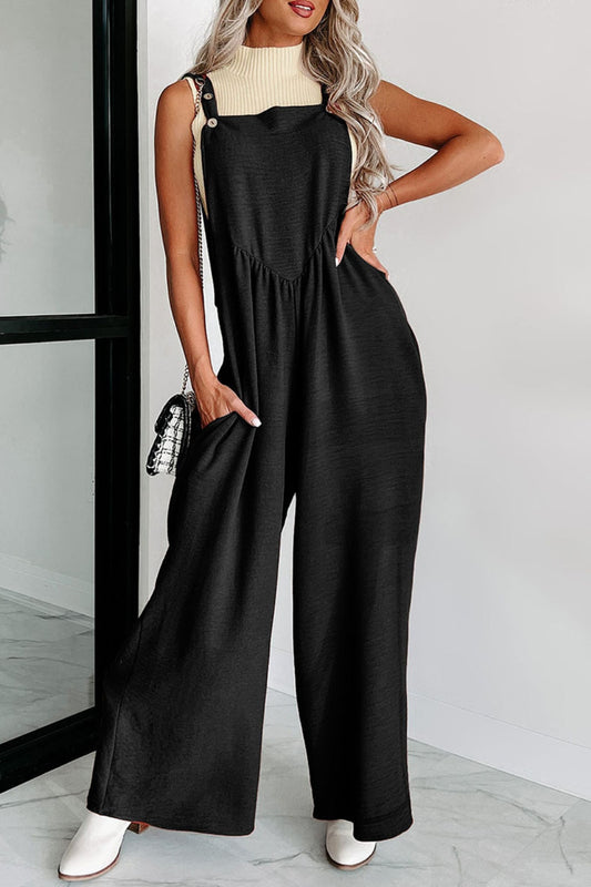 Square Neck Wide Strap Jumpsuit