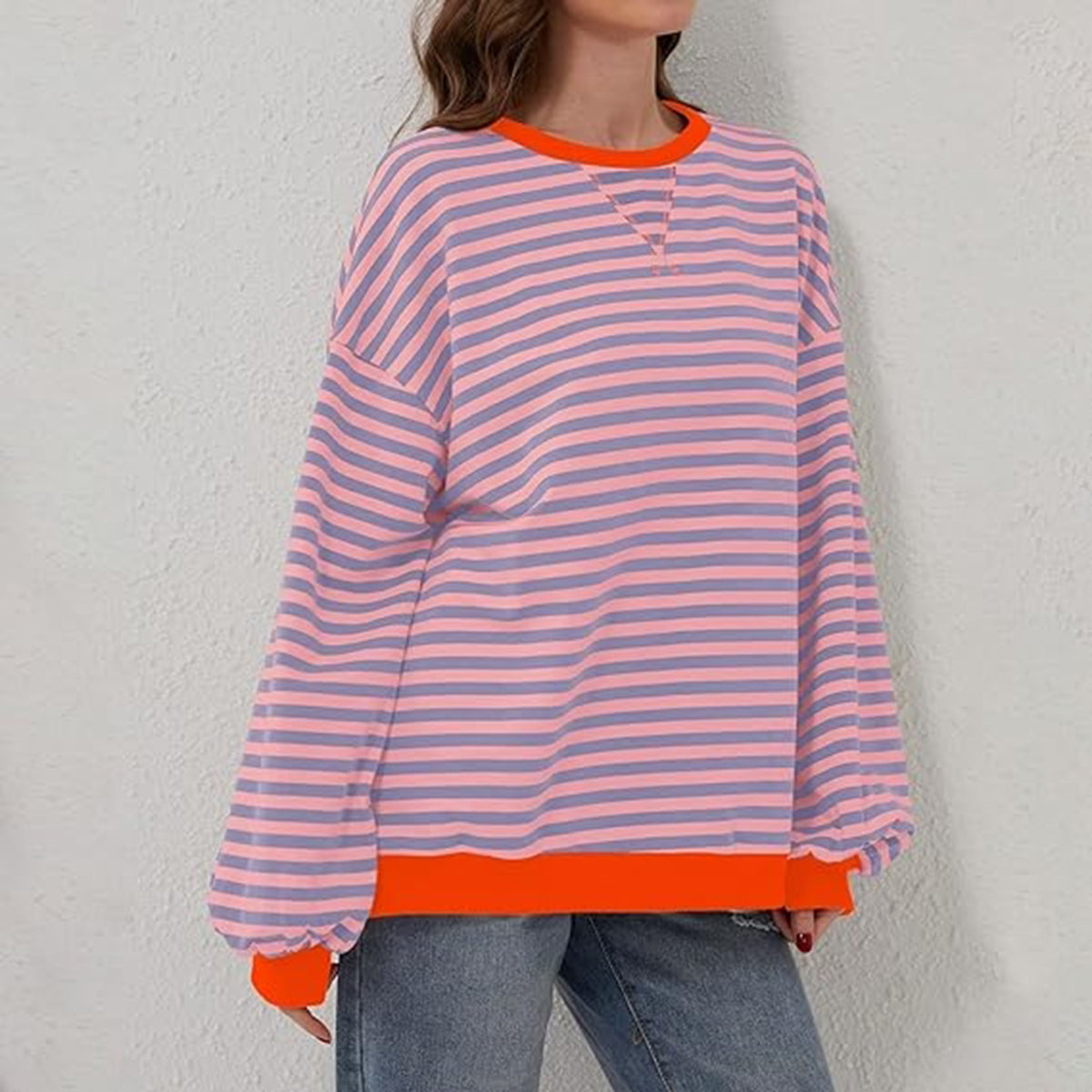 Striped Round Neck Long Sleeve T-Shirt