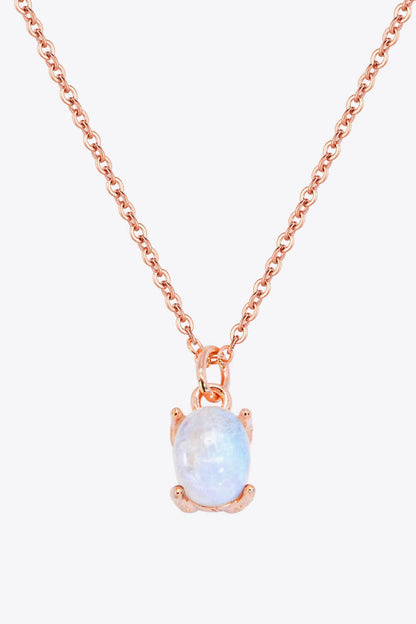 Natural 4-Prong Pendant Moonstone Necklace