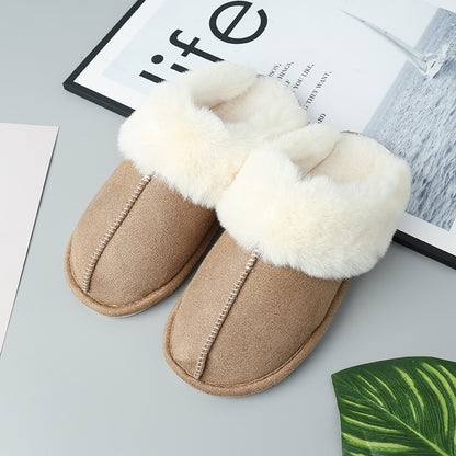 Faux Suede Center Seam Slippers