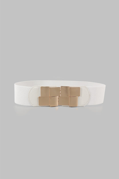 Geometric Buckle Elastic Wide Belt