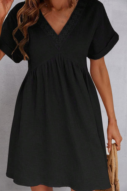 V-Neck Short Sleeve Dress