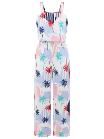 Printed Wide Strap Top and Pants Set