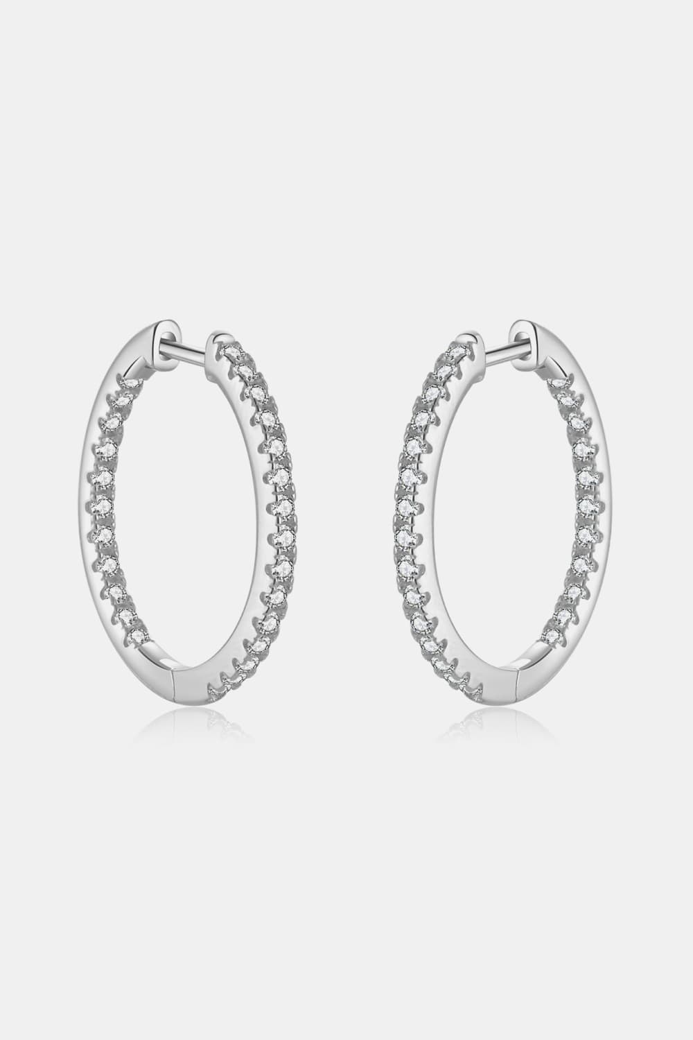 Inlaid Zircon 925 Sterling Silver Huggie Earrings